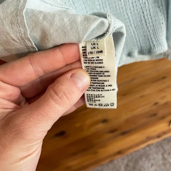 Free People Winona Denim Top Size Large - Picture 6 of 7